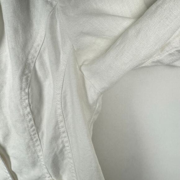 Focus Life Style Off White Linen Lightweight Button Up Breathable Blazer Sz 8 - Picture 6 of 10